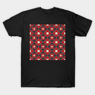 Mosaic Tile Red and Copper T-Shirt